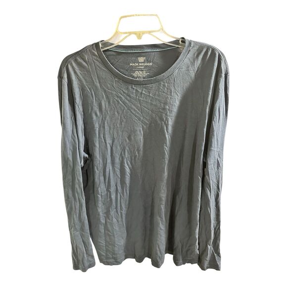 Mack Weldon Men's Long Sleeve Crewneck T-Shirt Navy Blue Size Large Pima Cotton - Picture 1 of 6